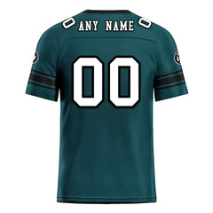 Custom Green Black Philadelphia Personalized Authentic Football Jersey FBJ02-D020256-12