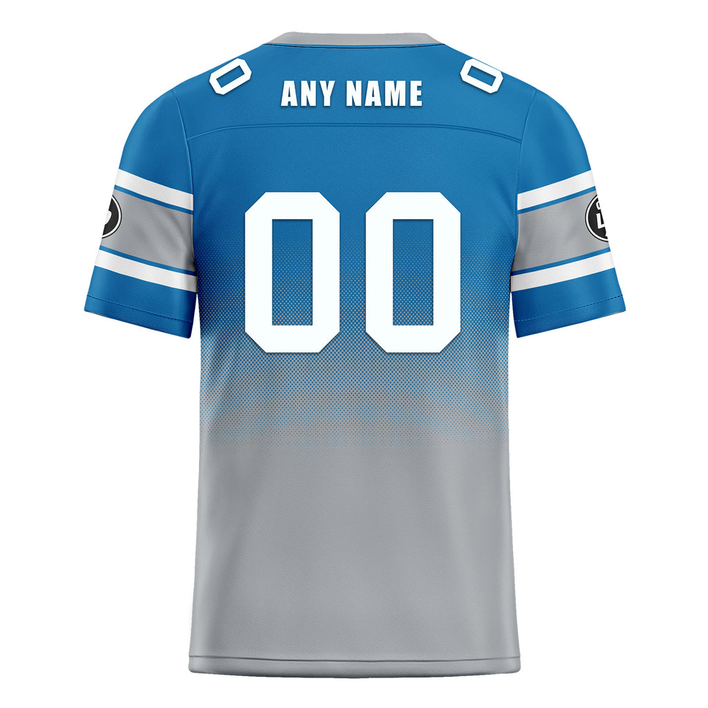 Custom Blue Gray Detroit Football Jersey and Hat Combo Offer Personalized Combo ZH-D020326-11