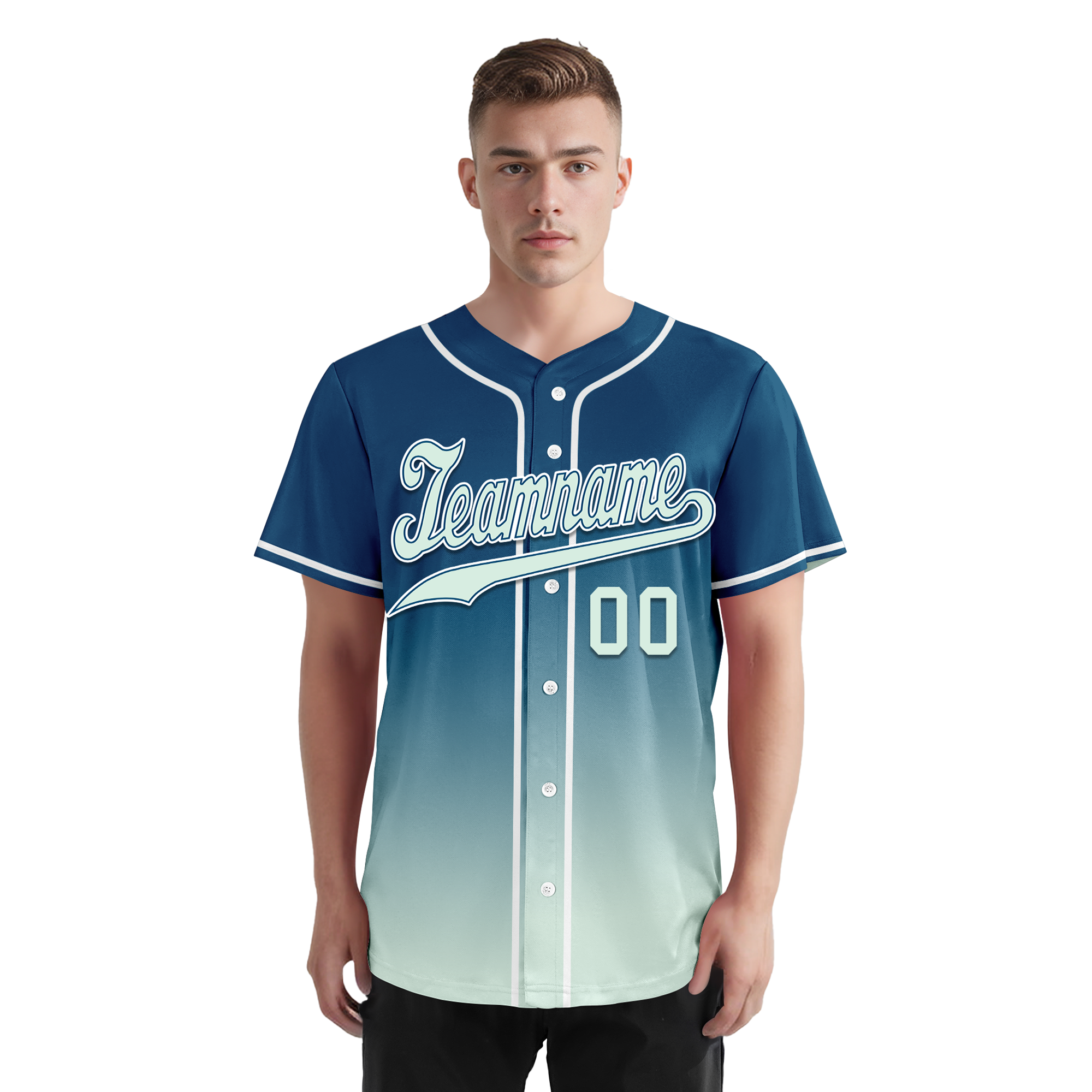 Custom Blue Fade Fashion Personalized Authentic Baseball Jersey BSBJ01-D0a70f9