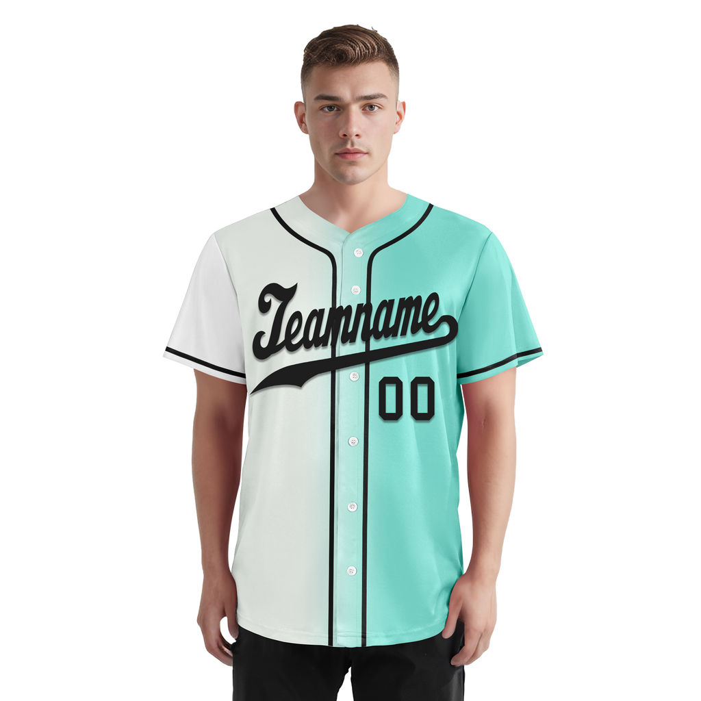 Custom White Green Gradient Fashion Personalized Authentic Baseball Jersey BSBJ01-D0a7aa7