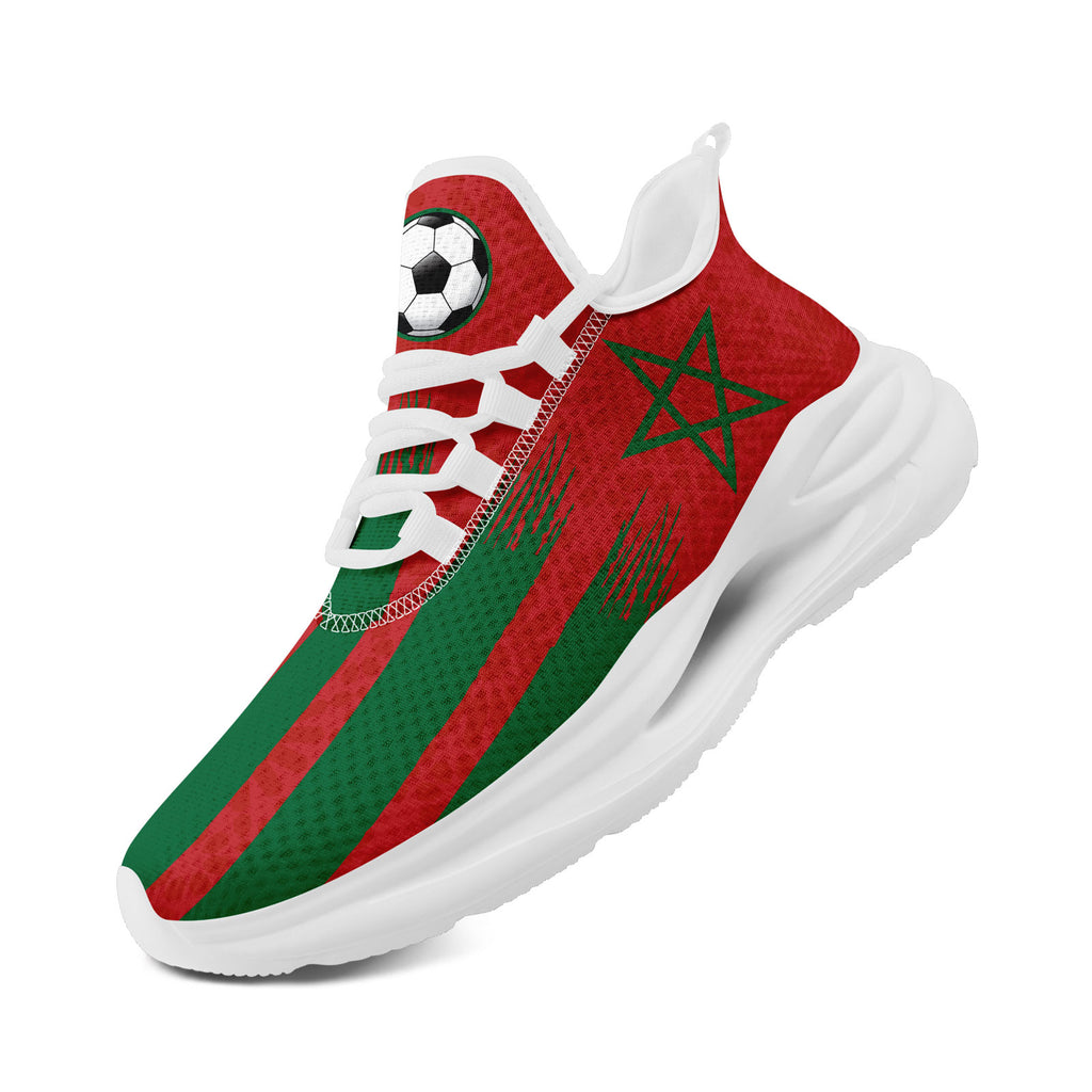 Custom Morocco 2026 World Cup Sneakers DIY Country Flag Running Shoes Lightweight Sport Shoes Gift for Football Fans Personalized Team Name and Logo FN079-F009083-2
