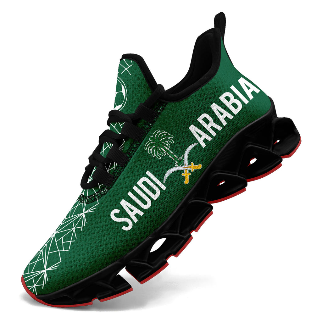 Custom Saudi Arabia 2026 World Cup Sneakers DIY Country Flag Running Shoes Lightweight Sport Shoes Gift for Football Fans Personalized Team Name and Logo FN003XD-F009100-3