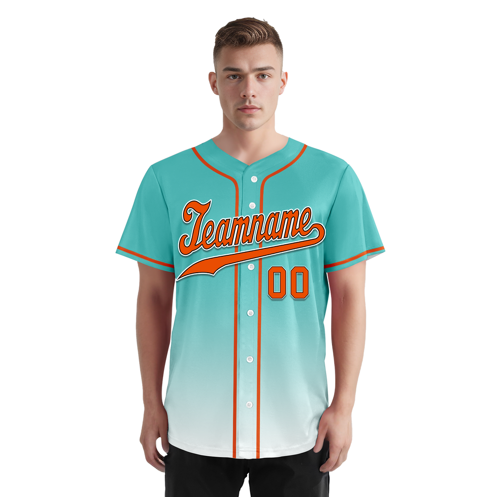 Custom Cyan White Fade Fashion Personalized Authentic Baseball Jersey BSBJ01-D0a70e8