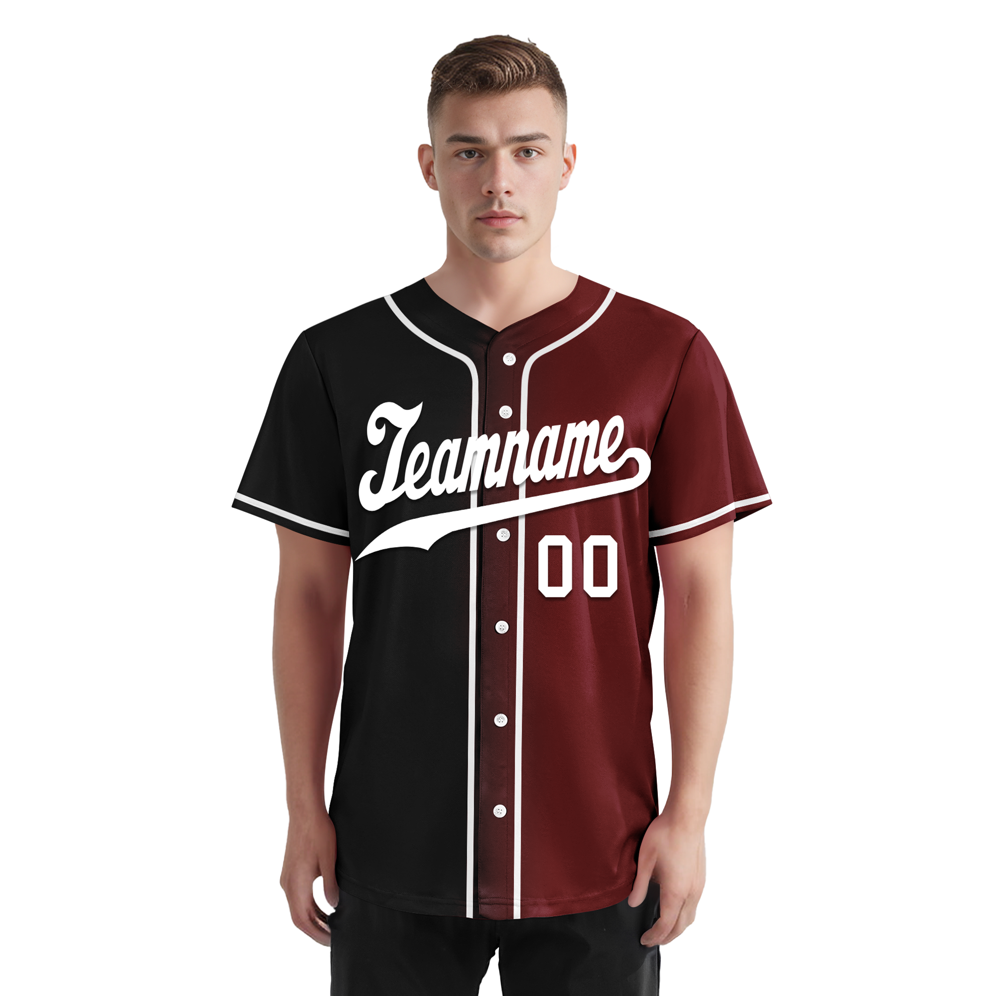 Custom Black Red Gradient Fashion Personalized Authentic Baseball Jersey BSBJ01-D0a7aae