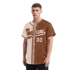 Custom Beige Brown Gradient Fashion Personalized Authentic Baseball Jersey BSBJ01-D0a708e