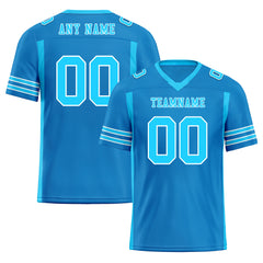 Custom Blue Striped Sleeves Personalized Authentic Football Jersey FBJ02-D06080