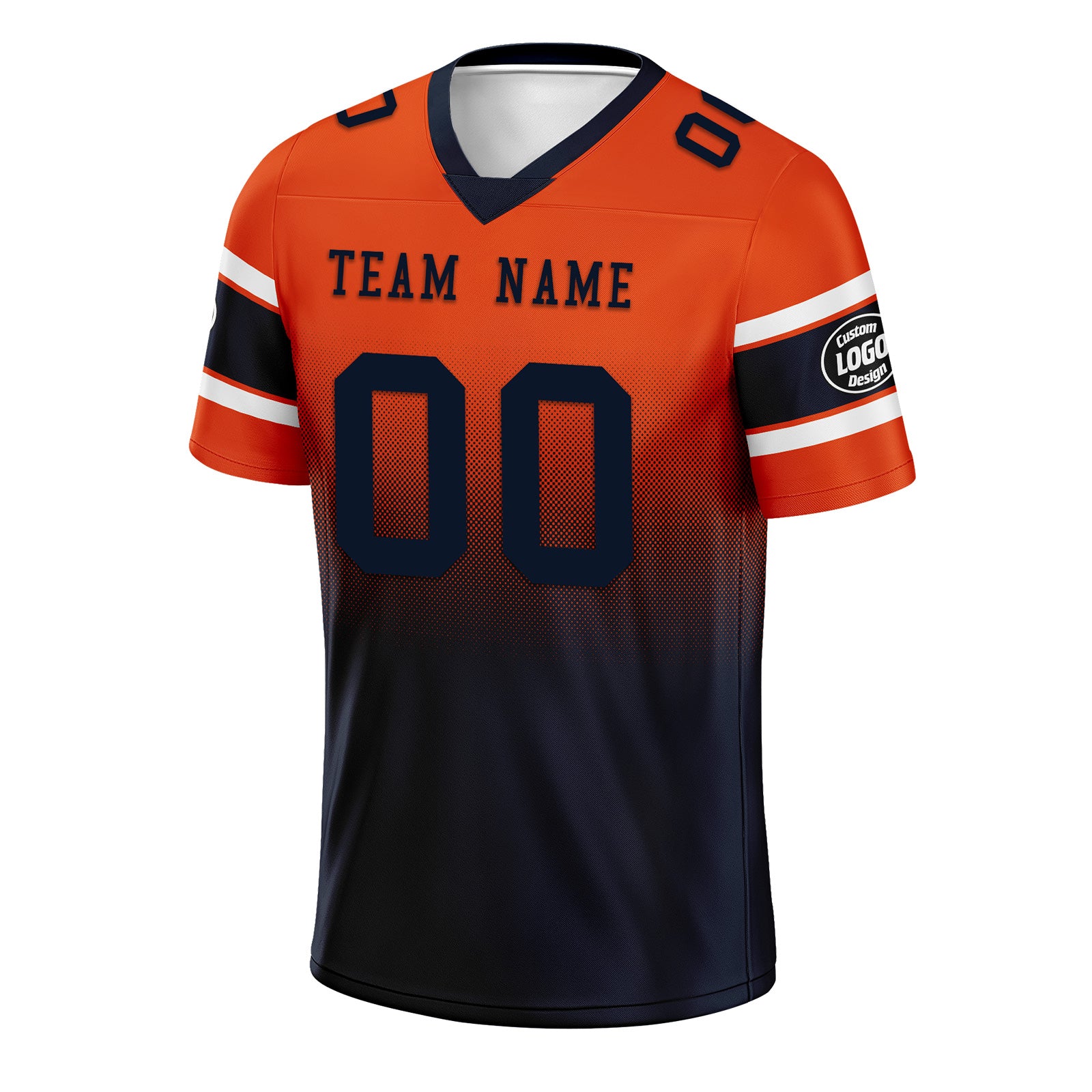 Custom Orange Blue Chicago Football Jersey and Hat Combo Offer Personalized Combo ZH-D020326-7