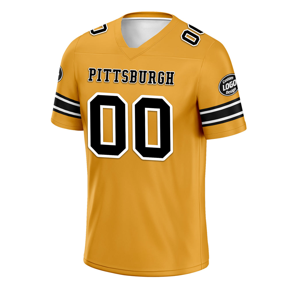 Custom Yellow Pittsburgh Personalized Authentic Football Jersey FBJ02-D020256-18