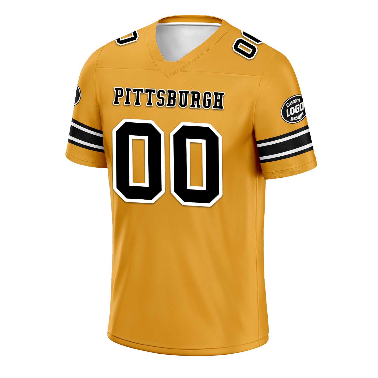 Custom Yellow Pittsburgh Personalized Authentic Football Jersey FBJ02-D020256-18