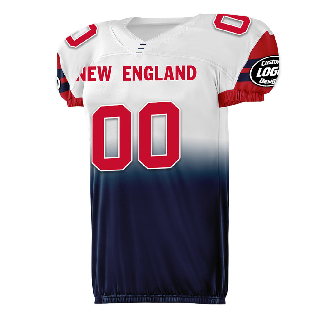 Custom Blue White Red Fade Fashion New England High-Performance American Football Jersey FBJ06-D020252-26