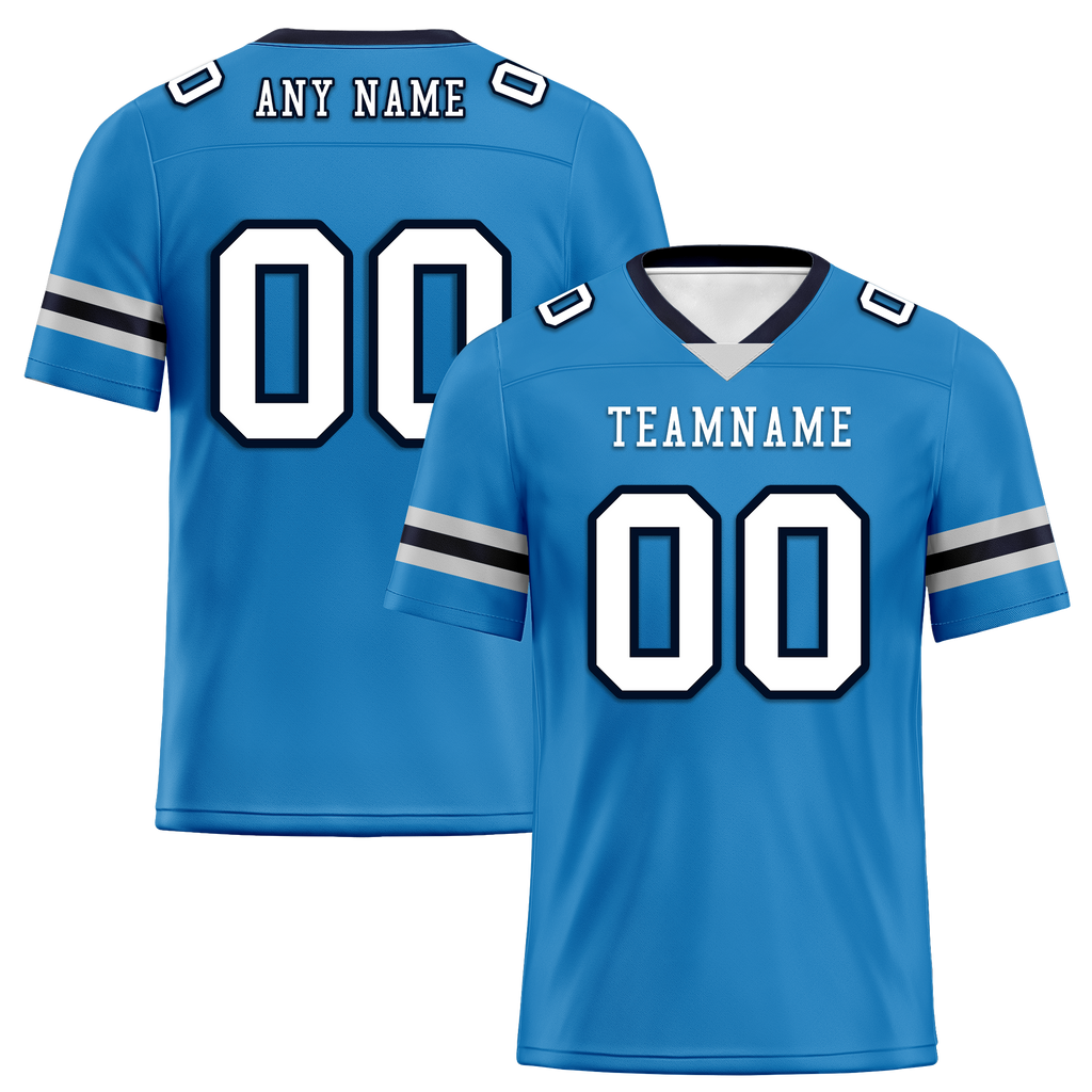 Custom Blue White Classic Style Personalized Authentic Football Jersey FBJ02-bd0a700c