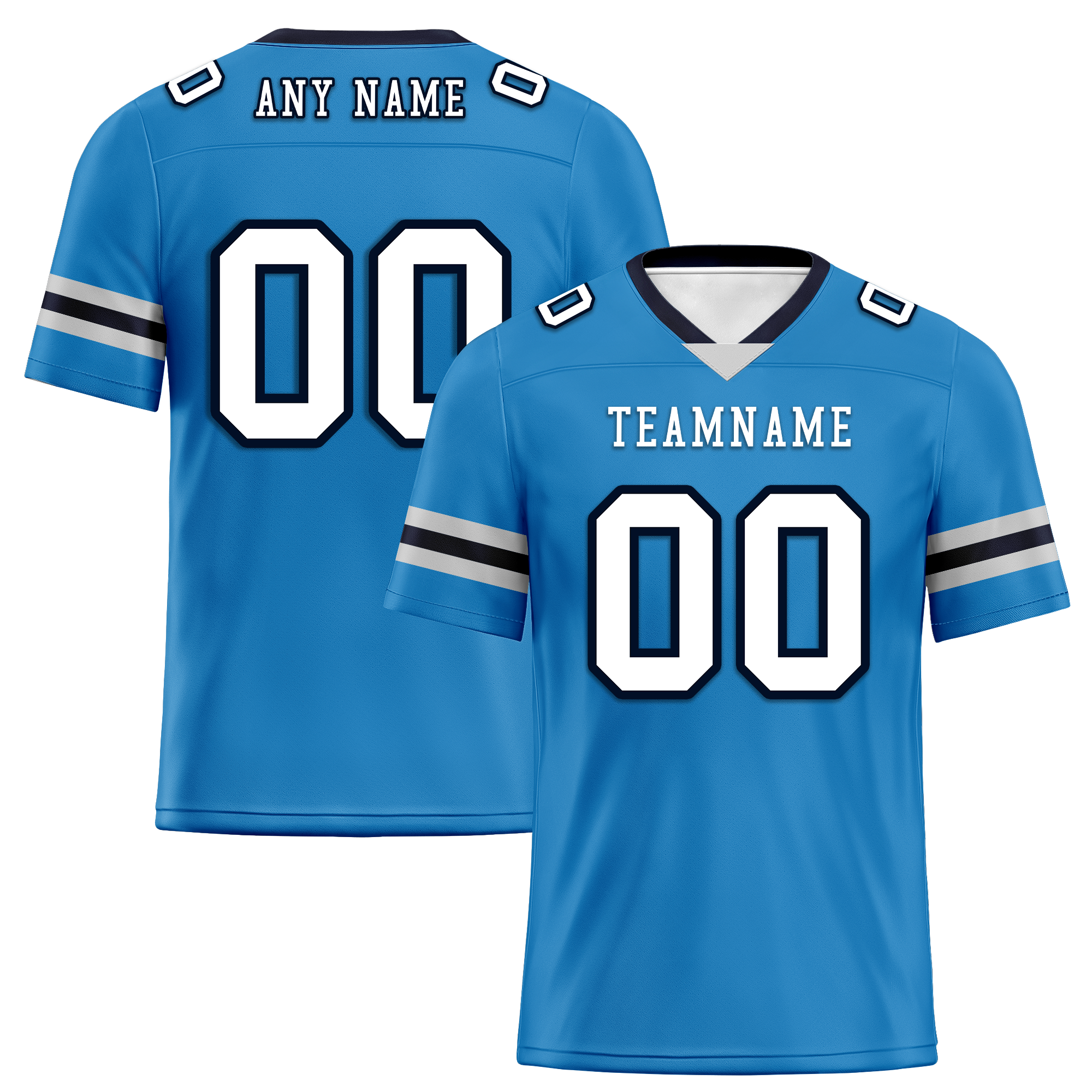 Custom Blue White Classic Style Personalized Authentic Football Jersey FBJ02-bd0a700c