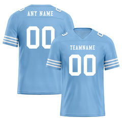 Custom Blue White Striped Sleeves Personalized Authentic Football Jersey FBJ02-D06037