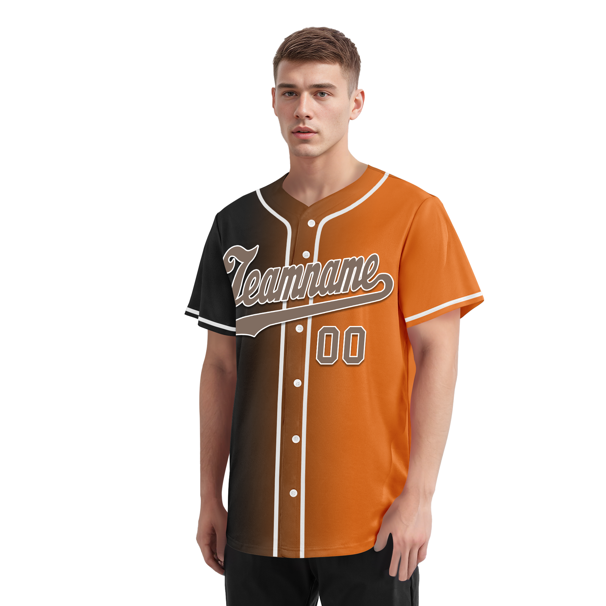 Custom Grey Orange Gradient Fashion Personalized Authentic Baseball Jersey BSBJ01-D0a7097