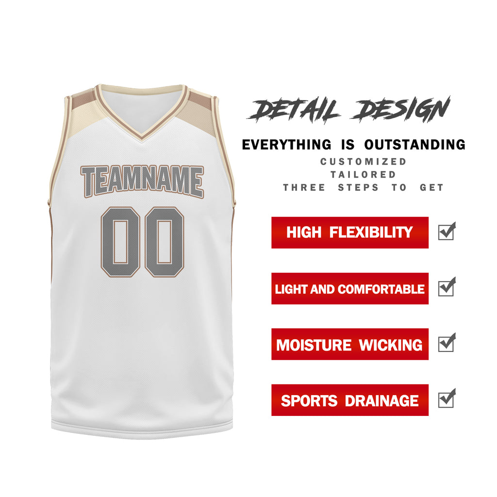Custom White Gold City Edition Personalized Sports Uniform Authentic Basketball Jersey BBJ01-D06101-5