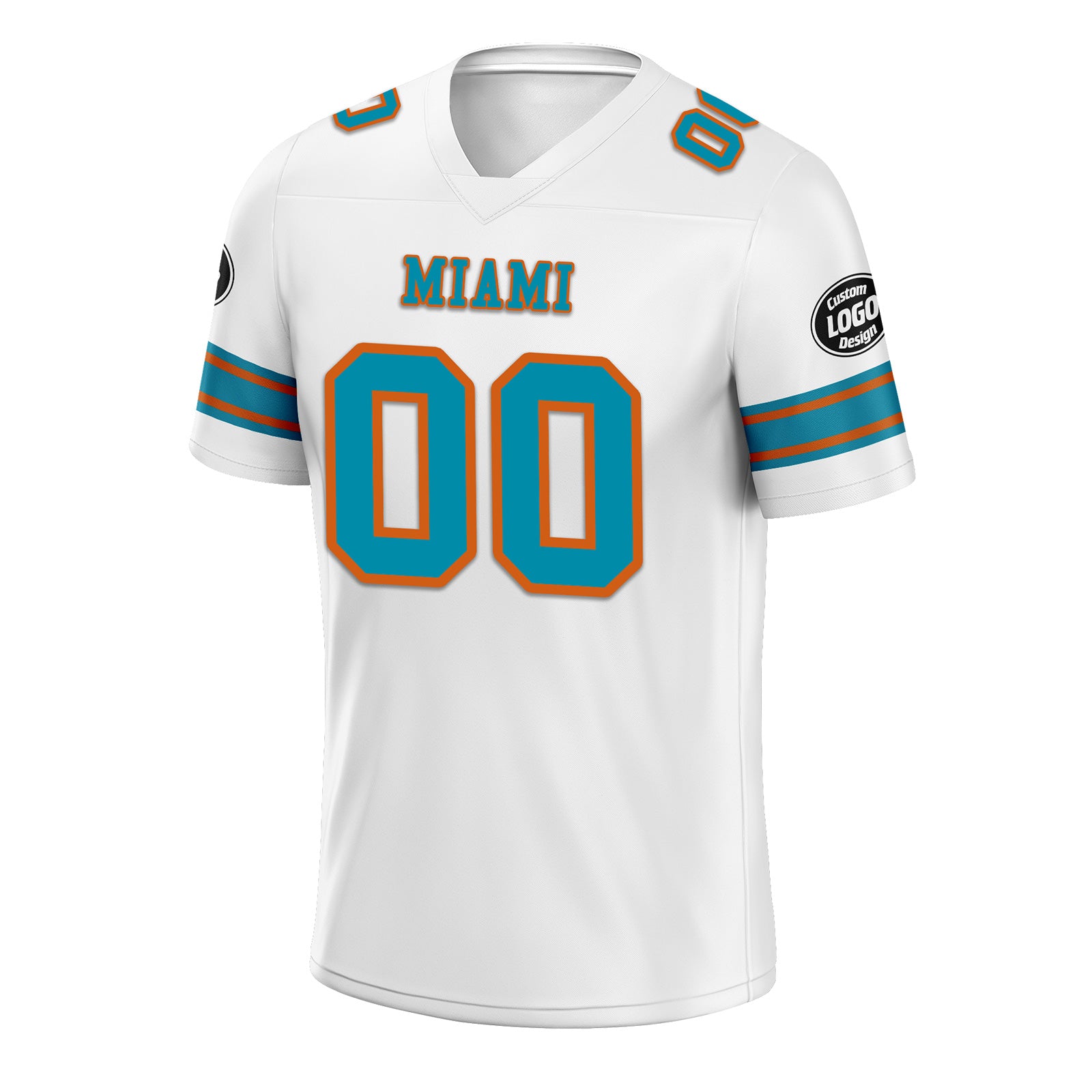 Custom White Miami Personalized Authentic Football Jersey FBJ02-D020256-21