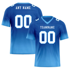 Custom Blue Pink Fade Fashion Personalized Authentic Football Jersey FBJ02-D06091