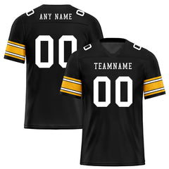 Custom Black Yellow Pittsburgh Personalized Authentic Football Jersey FBJ02-E0601-13