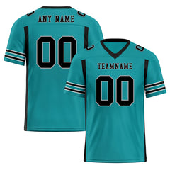 Custom Dark Geen Black Striped Sleeves Personalized Authentic Football Jersey FBJ02-D06070