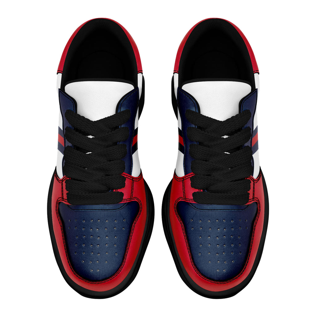 Custom Red Blue New England Shoes Personalized Sneaker FN032-D020389-26
