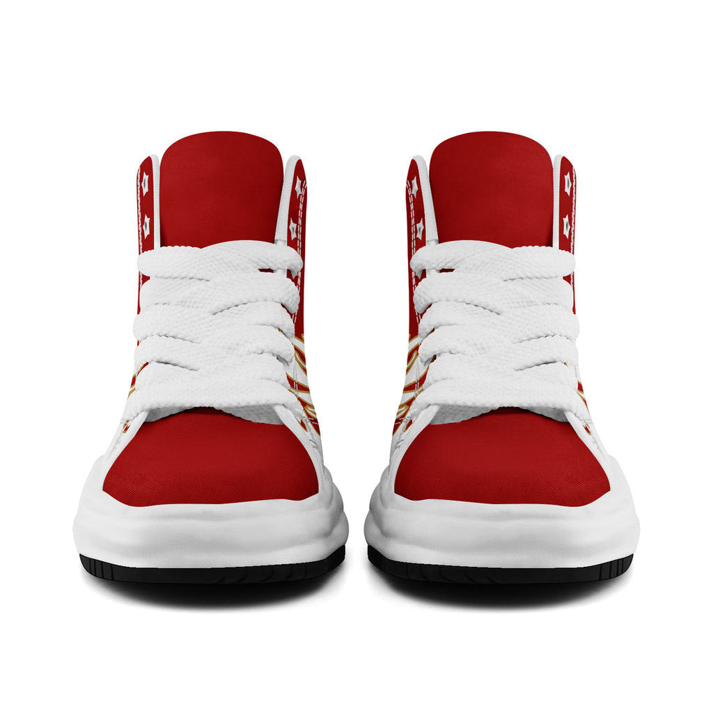 Custom Red White San Francisco Football Jersey and Firesoul Sports Shoes Combo Offer Personalized Combo ZH-D020273-25