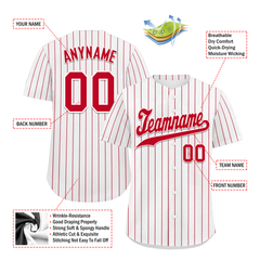 Custom White Classic Style Red Personalized Authentic Baseball Jersey BSBJ01-bd0facc