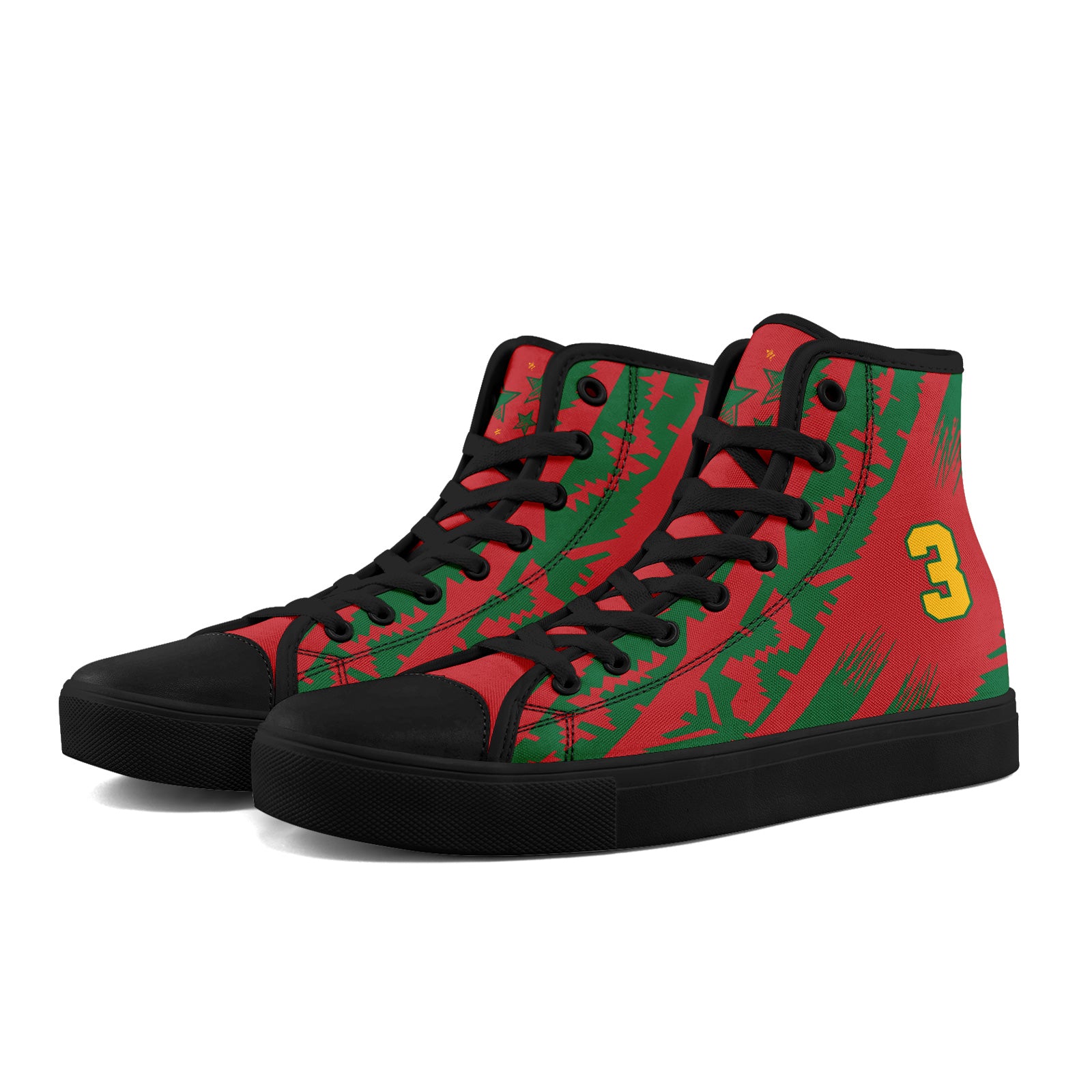 Custom Morocco 2026 World Cup Sneakers DIY Country Flag Running Shoes Lightweight Sport Shoes Gift for Football Fans Personalized Team Name and Logo FN024-F009121-5