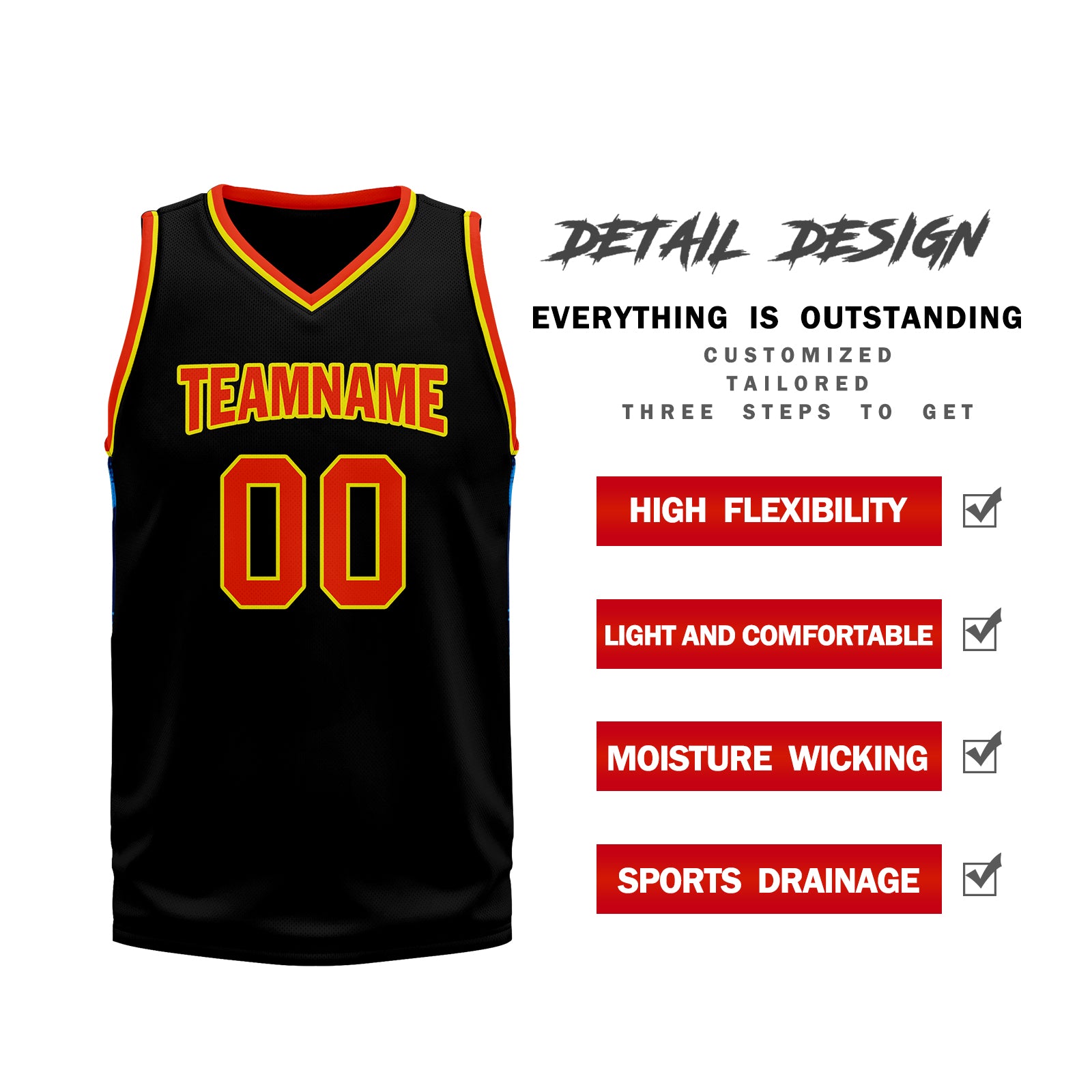 Custom Black Blue Orange City Edition Personalized Sports Uniform Authentic Basketball Jersey BBJ01-D06101-21
