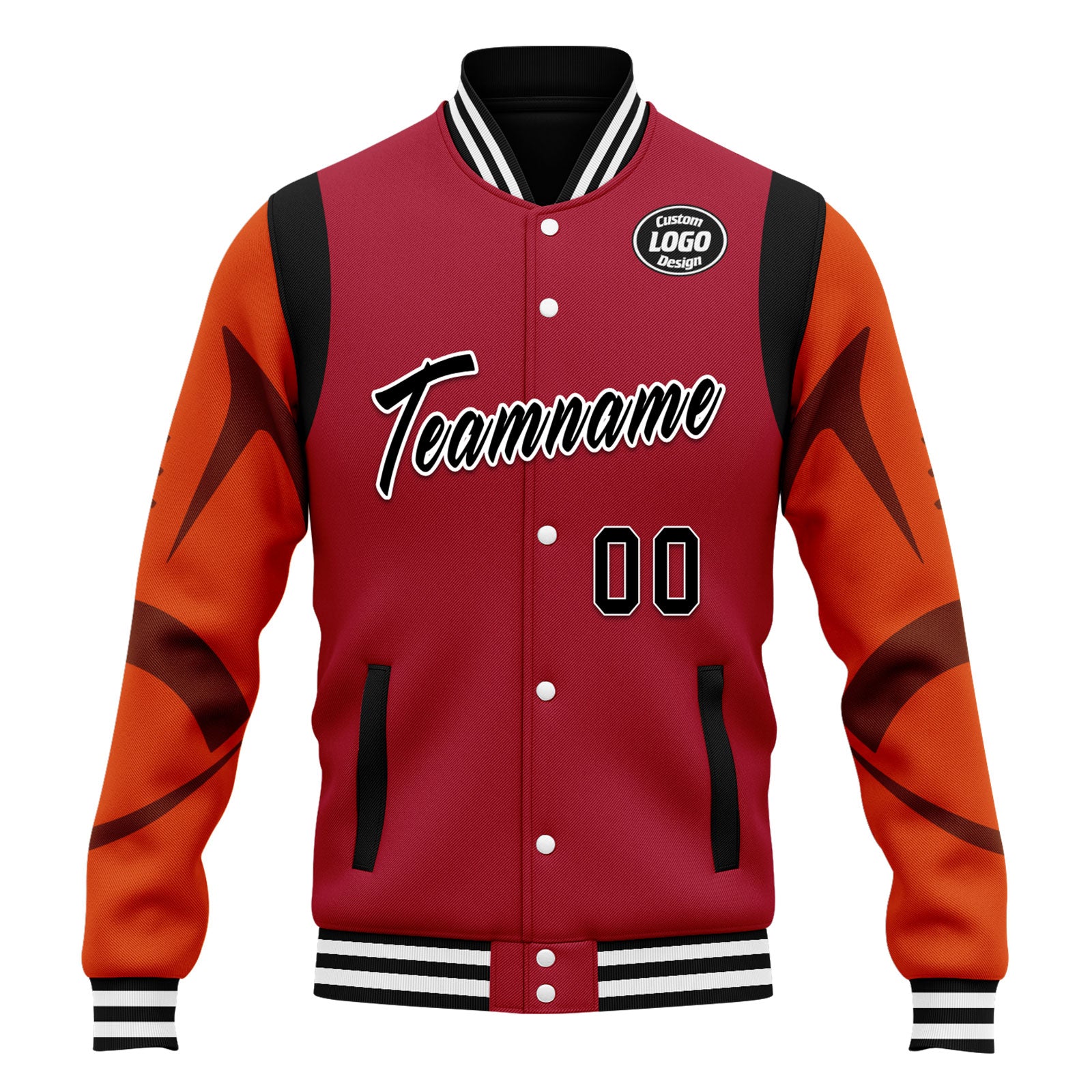 Custom Red Tampa Bay Jacket Bomber Full-Snap Varsity Letterman Personalized Jacket FZ005-D025004-28