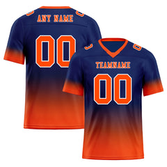 Custom Navy Blue Orange Fade Fashion Personalized Authentic Football Jersey FBJ02-D06092