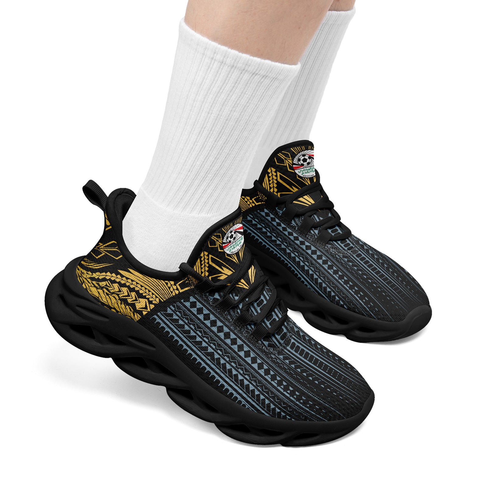 Custom Egypt 2026 World Cup Sneakers DIY Country Flag Running Shoes Lightweight Sport Shoes Gift for Football Fans Personalized Team Name and Logo FN003-F020041-3
