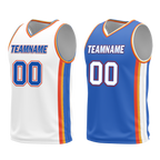 Custom White Blue Classic Style Reversible Basketball Uniform Personalized Ordinary BBJR-D017039