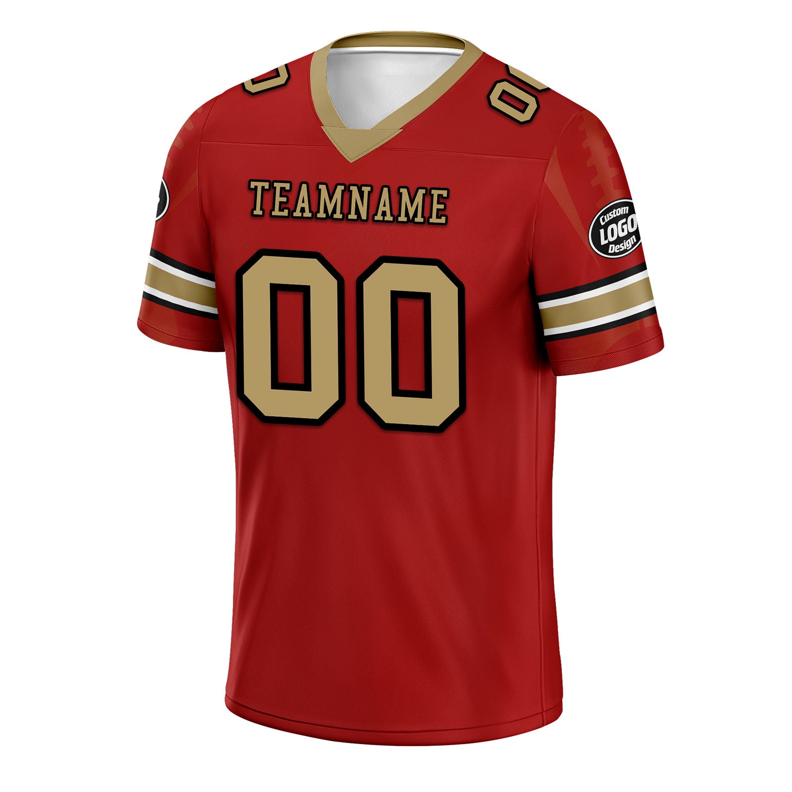 Custom Red San Francisco Personalized Authentic Football Jersey FBJ02-D025033-22