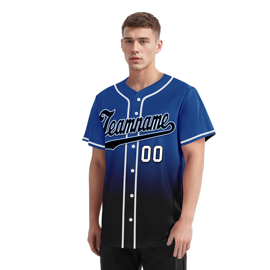 Custom Blue Black Fade Fashion Personalized Authentic Baseball Jersey BSBJ01-D0a70be