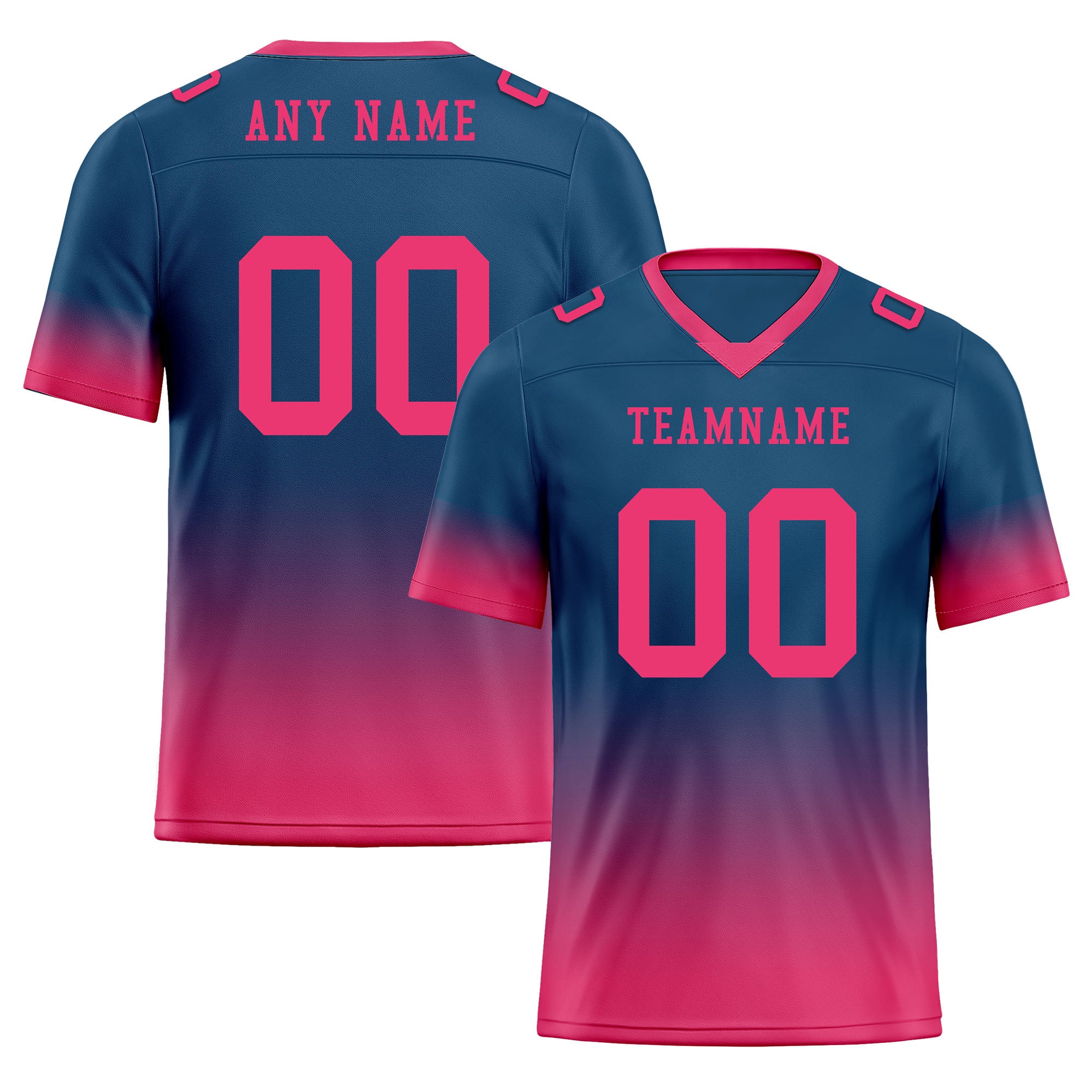 Custom Dark Teal Pink Fade Fashion Personalized Authentic Football Jersey FBJ02-D06089