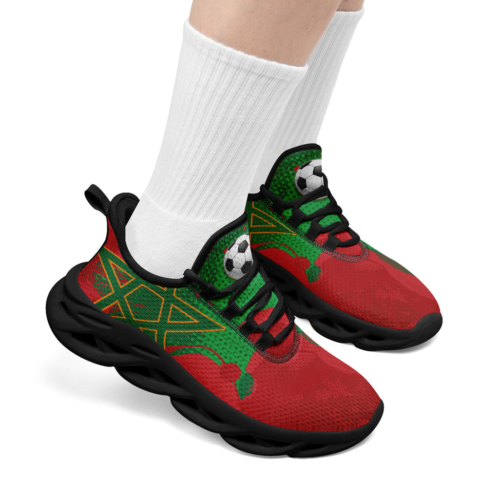 Custom Morocco 2026 World Cup Sneakers DIY Country Flag Running Shoes Lightweight Sport Shoes Gift for Football Fans Personalized Team Name and Logo FN003-F009073-4