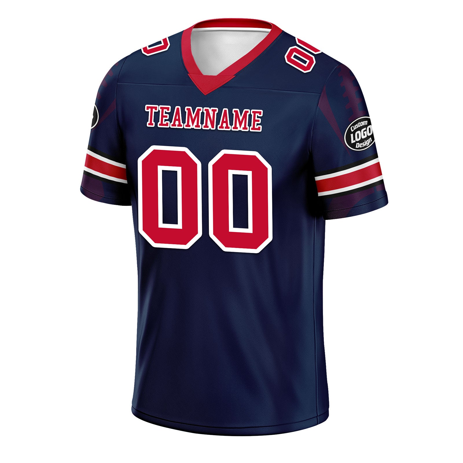 Custom Blue New England Personalized Authentic Football Jersey FBJ02-D025033-26