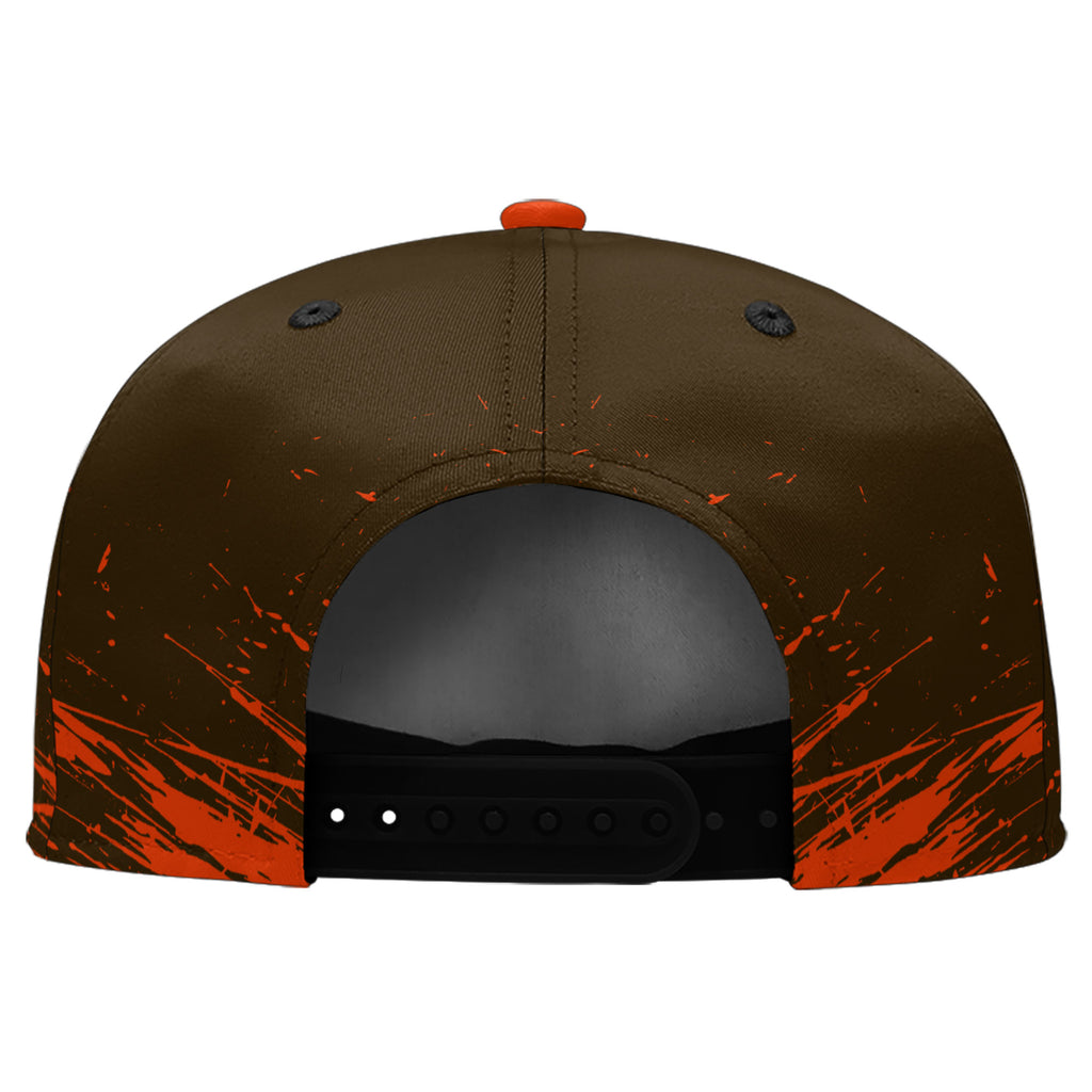 Custom Orange Brown Cleveland Hat Sport Design Cap Stitched Adjustable Personalized PR067B-D020261-8