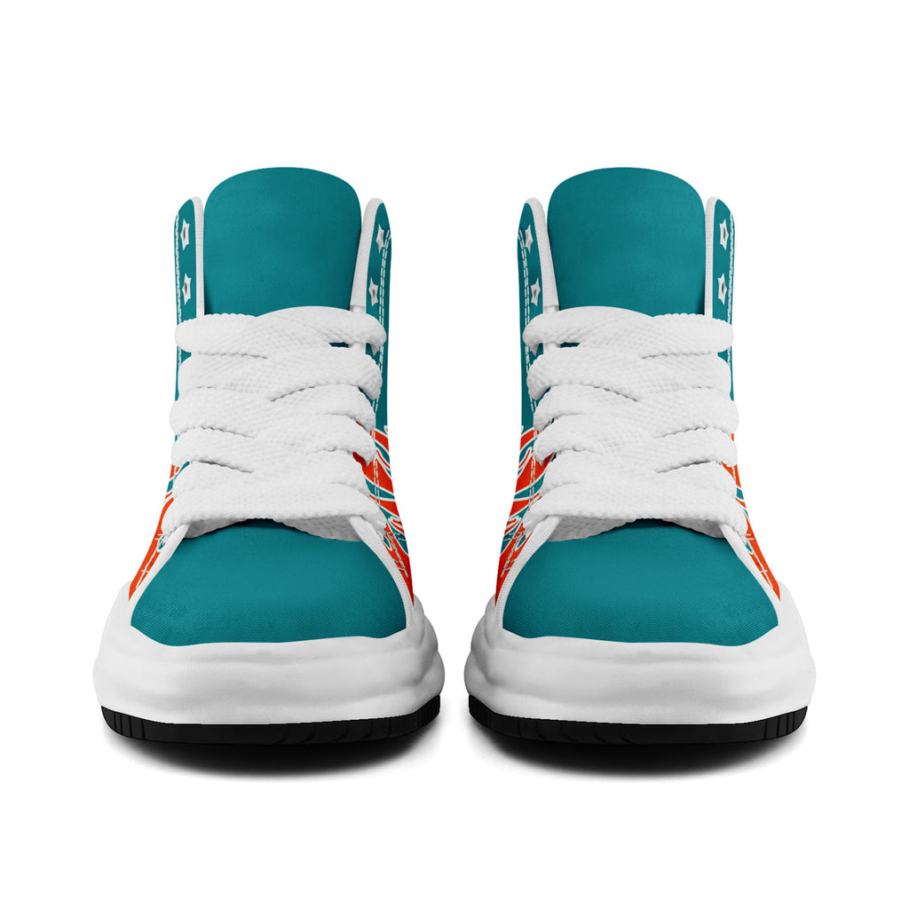 Custom Green Orange Miami Football Jersey and Firesoul Sports Shoes Combo Offer Personalized Combo ZH-D020273-24