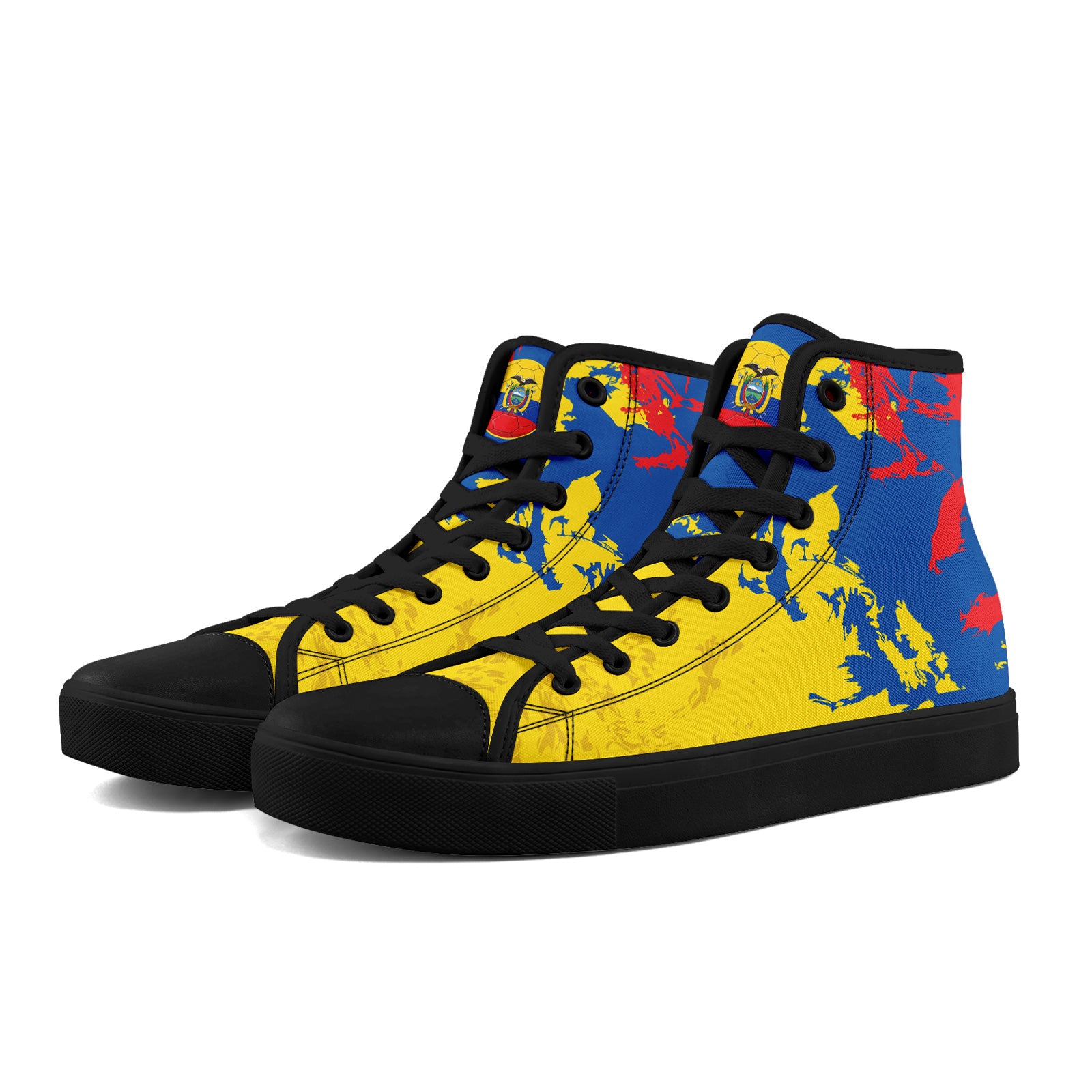 Custom Ecuador 2026 World Cup Sneakers DIY Country Flag Running Shoes Lightweight Sport Shoes Gift for Football Fans Personalized Team Name and Logo FN024-F009099-1