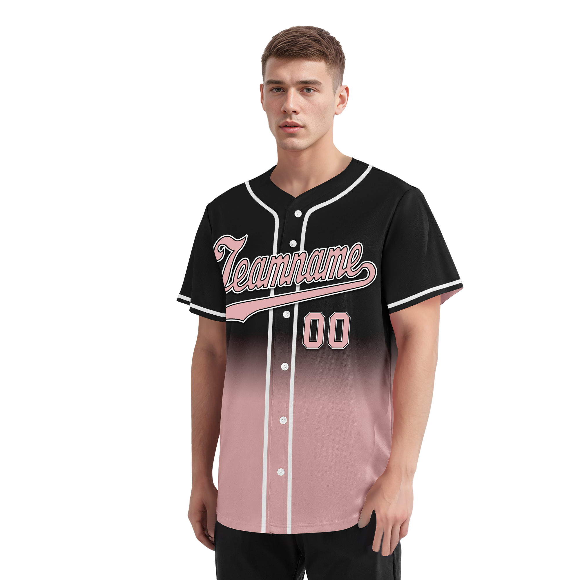 Custom Black Pink Fade Fashion Personalized Authentic Baseball Jersey BSBJ01-D0a70d9
