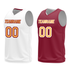 Custom White Red Classic Style Reversible Basketball Uniform Personalized Ordinary BBJR-D017012
