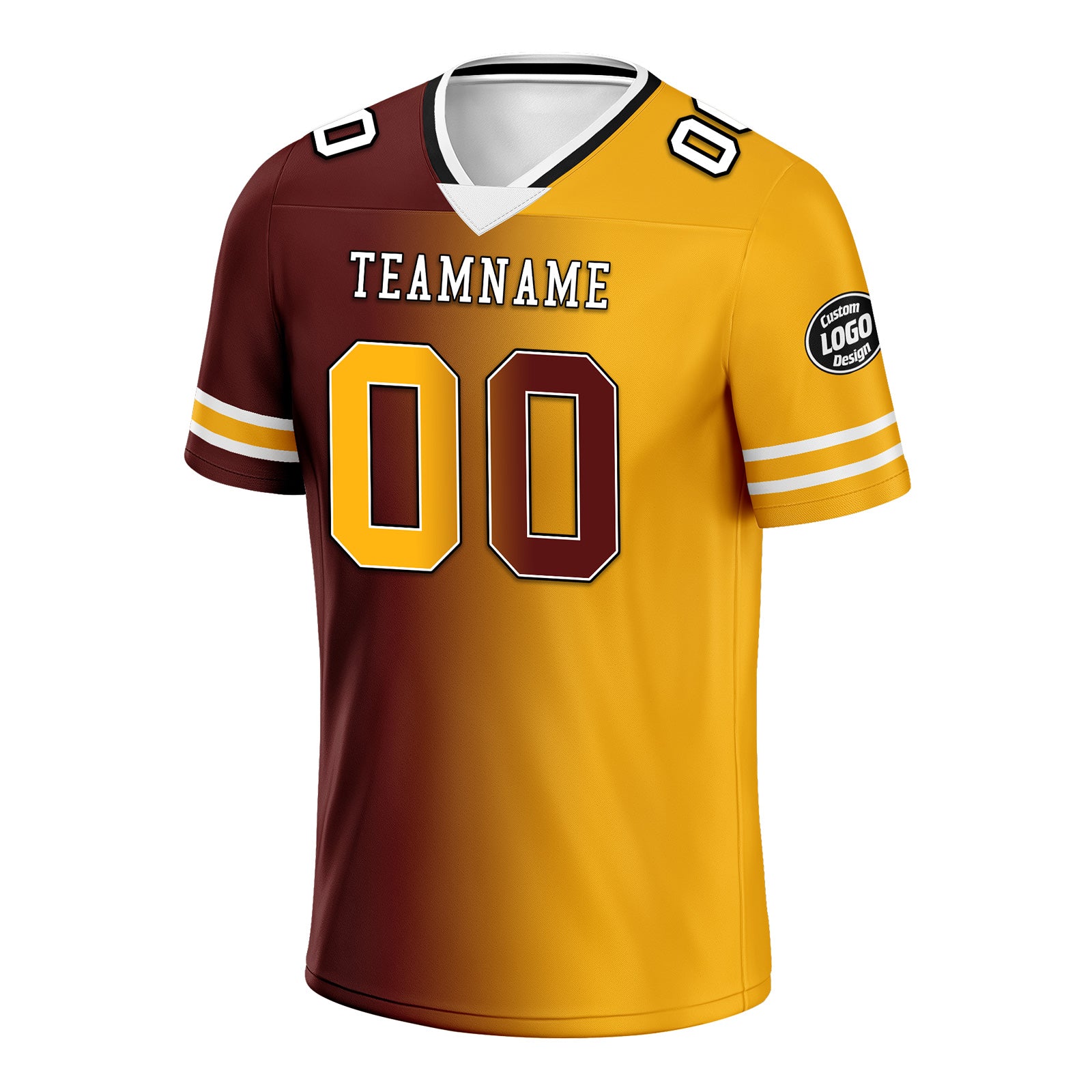 Custom Yellow Red Washington Personalized Authentic Football Jersey FBJ02-D028017-16