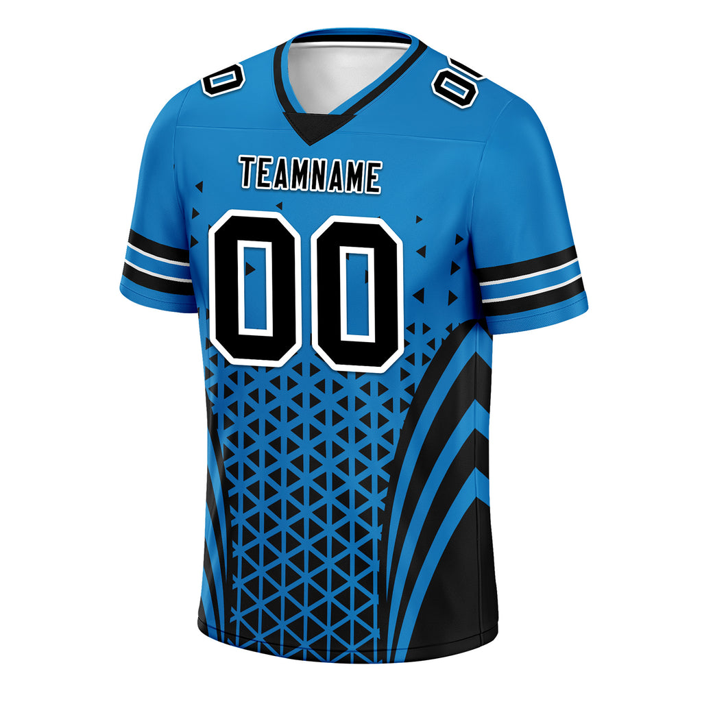 Custom Blue Black North Carolina Personalized Authentic Football Jersey FBJ02-D023033-5