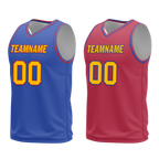 Custom Blue Red Classic Style Reversible Basketball Uniform Personalized Ordinary BBJR-D017029