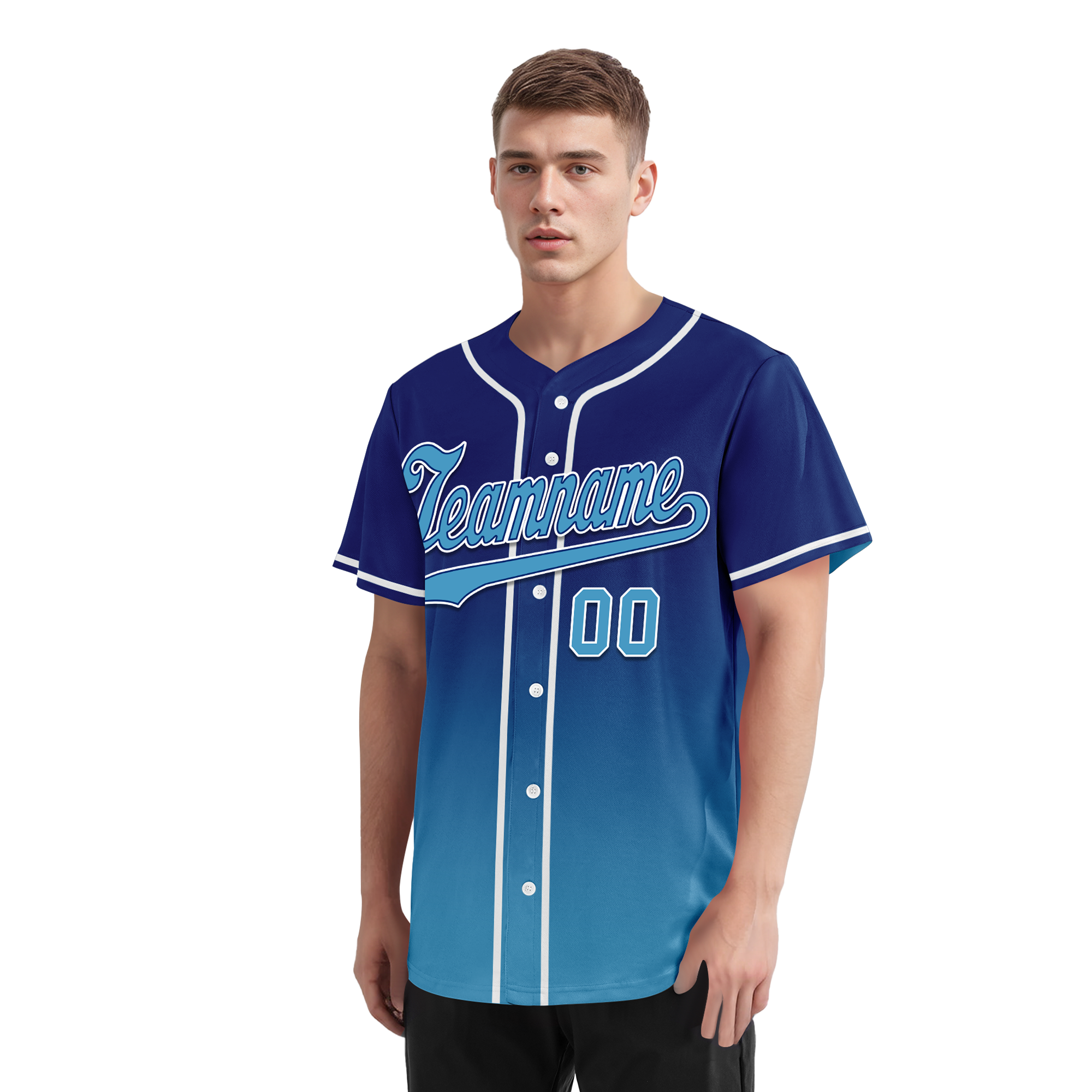 Custom Blue Fade Fashion Personalized Authentic Baseball Jersey BSBJ01-D0a70fd