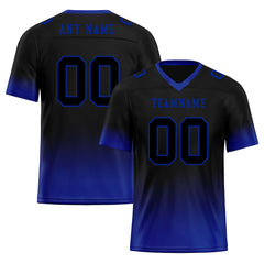 Custom Black Blue Fade Fashion Personalized Authentic Football Jersey FBJ02-D06085