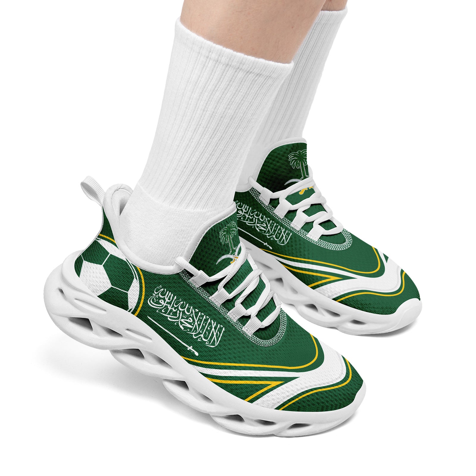 Custom Saudi Arabia 2026 World Cup Sneakers DIY Country Flag Running Shoes Lightweight Sport Shoes Gift for Football Fans Personalized Team Name and Logo FN003-F009078-4