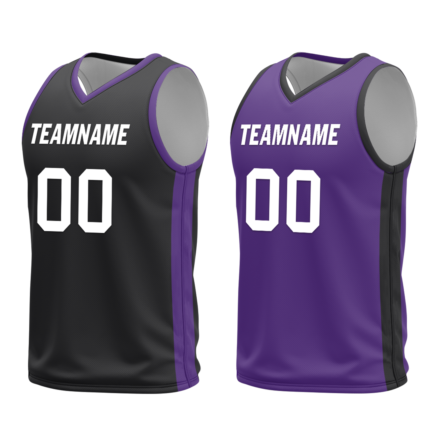 Custom Black Purple Classic Style Reversible Basketball Uniform Personalized Ordinary BBJR-D017035