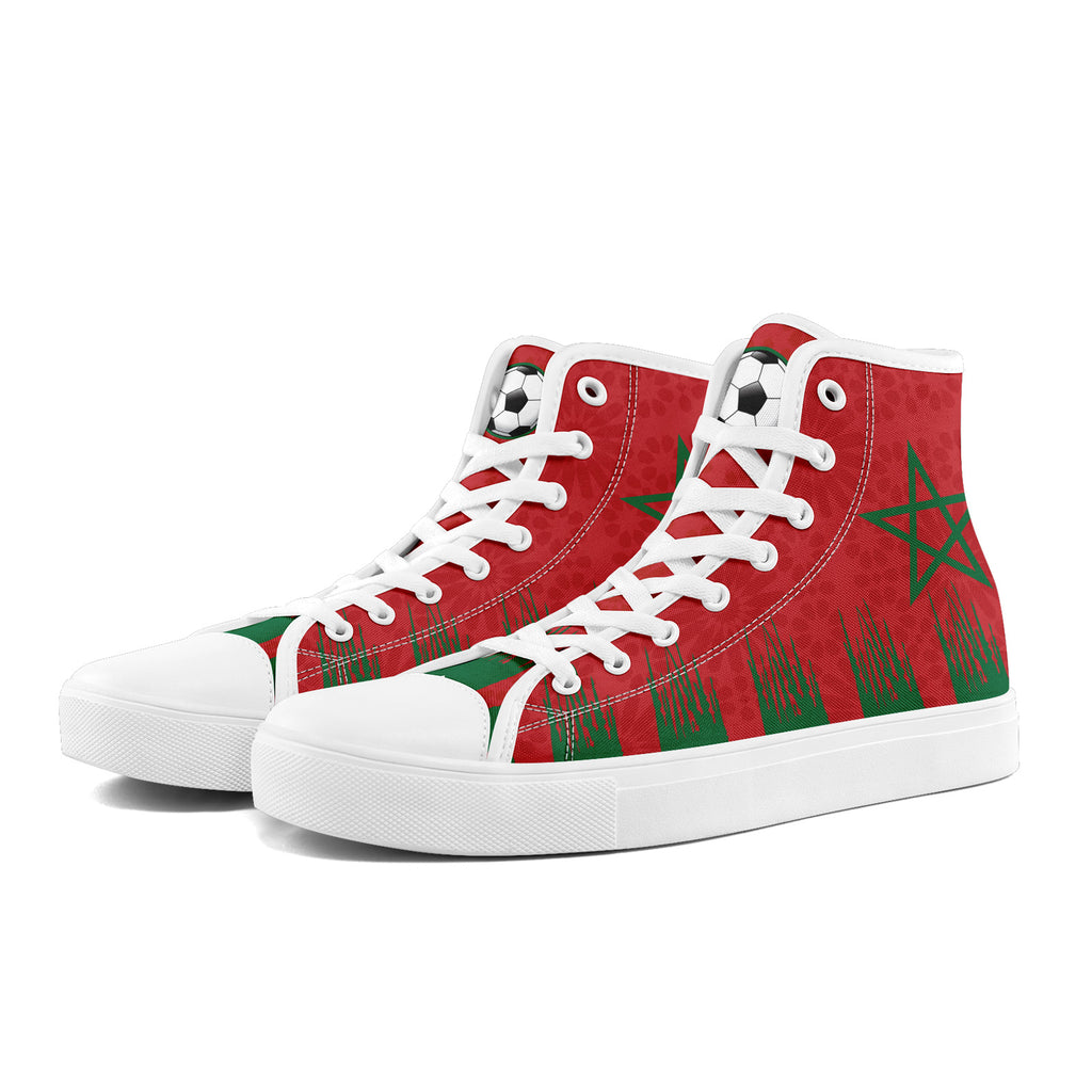 Custom Morocco 2026 World Cup Sneakers DIY Country Flag Running Shoes Lightweight Sport Shoes Gift for Football Fans Personalized Team Name and Logo FN024-F009090-2